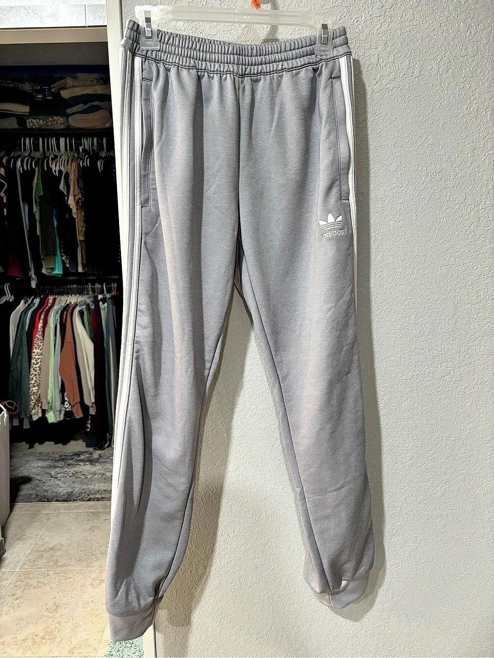 Adidas Originals SST Track Pants Gray & White Medium